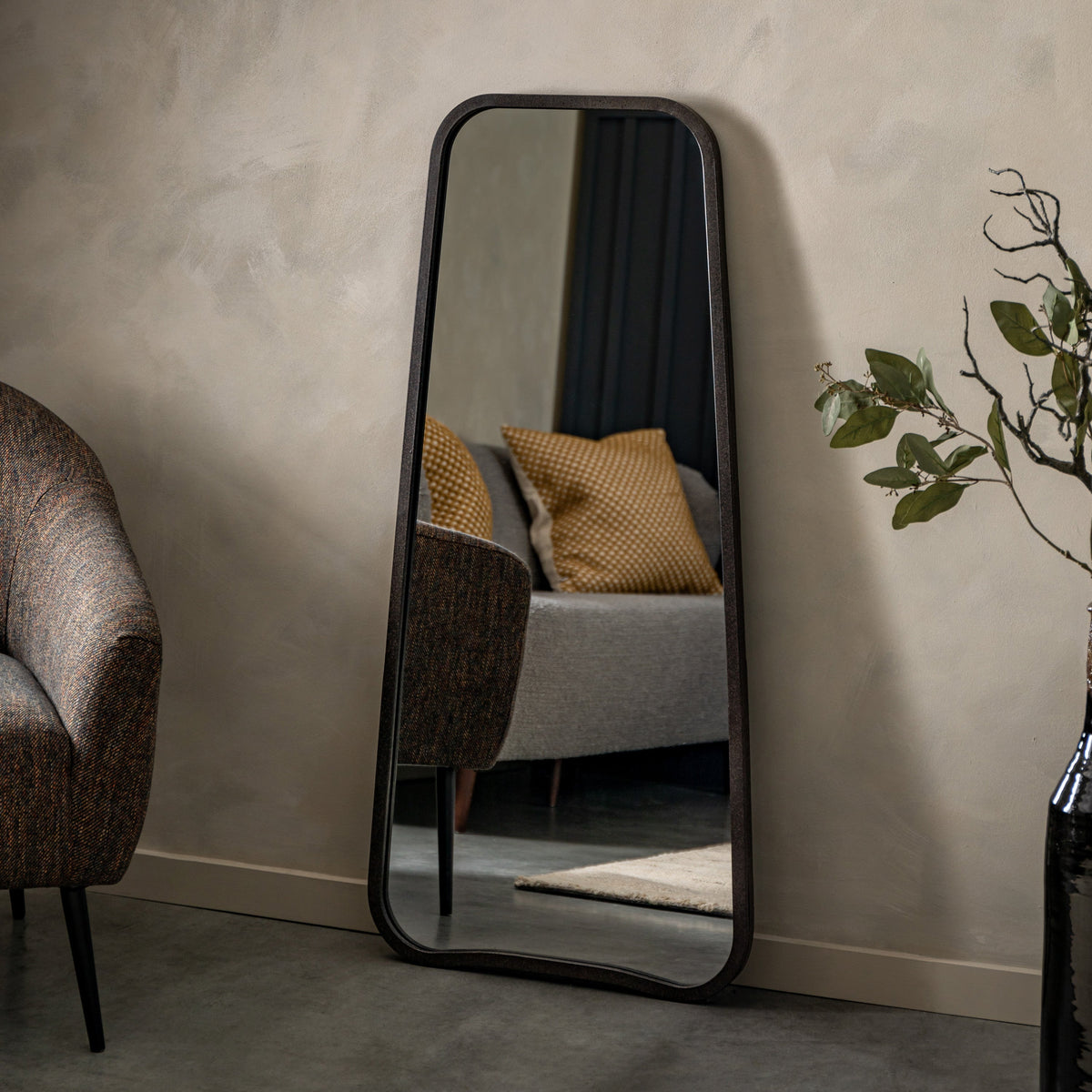 Amos Black tapered leaner mirror