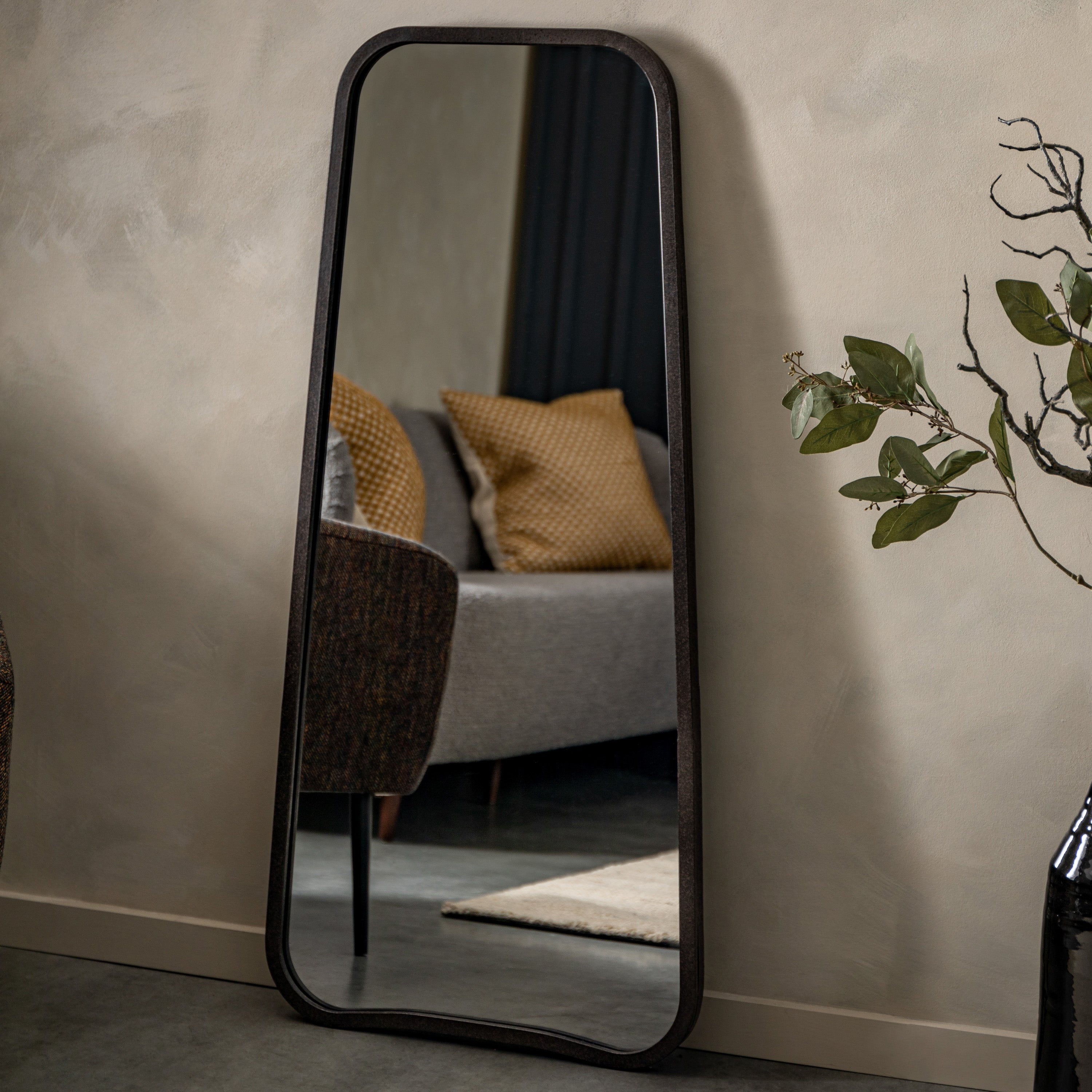 Amos Black tapered leaner mirror