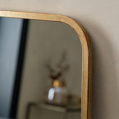 Amos Distressed gold tapered leaner mirror