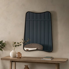 Amos Black glass tapered rectangle mirror