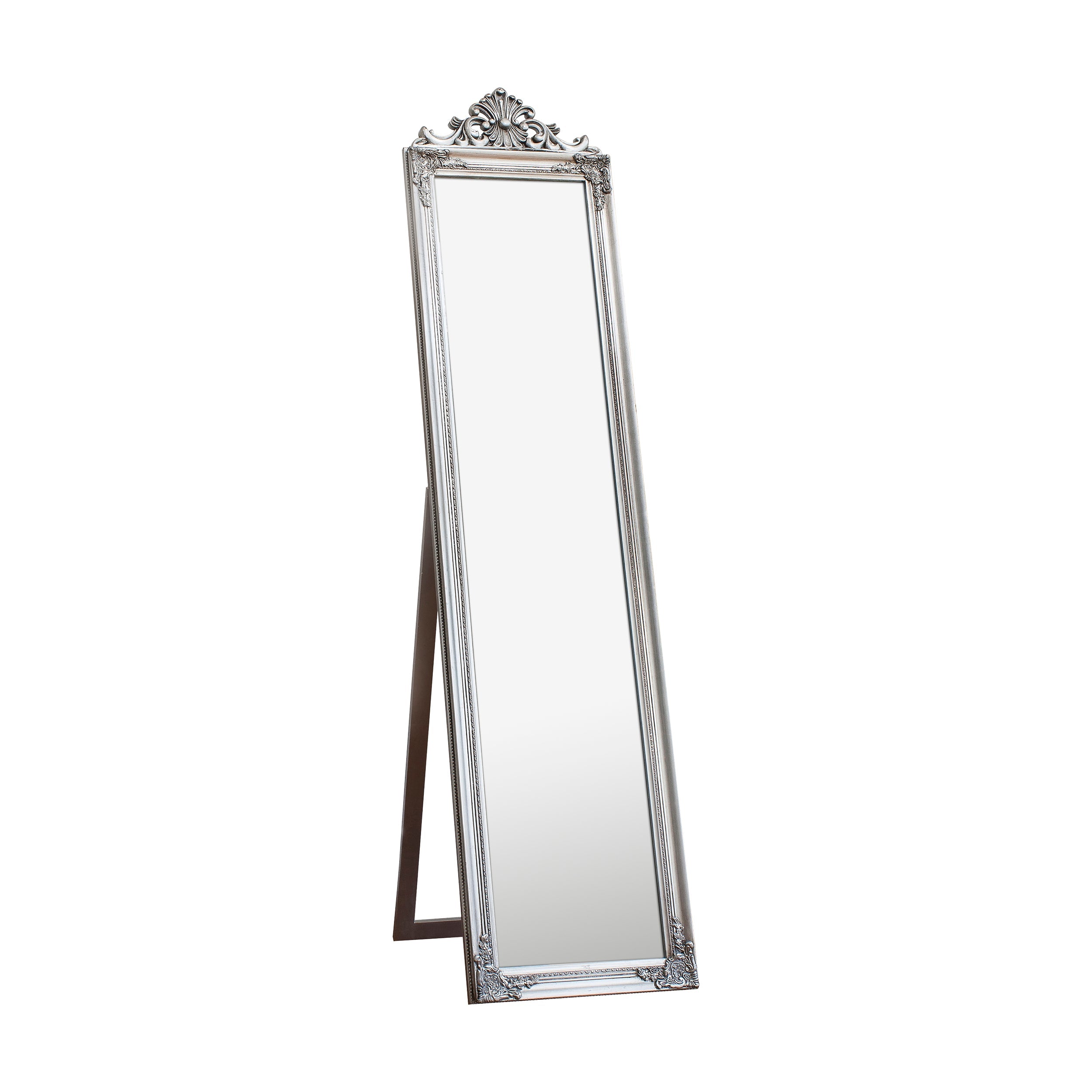 Amos Silver leaf cheval mirror