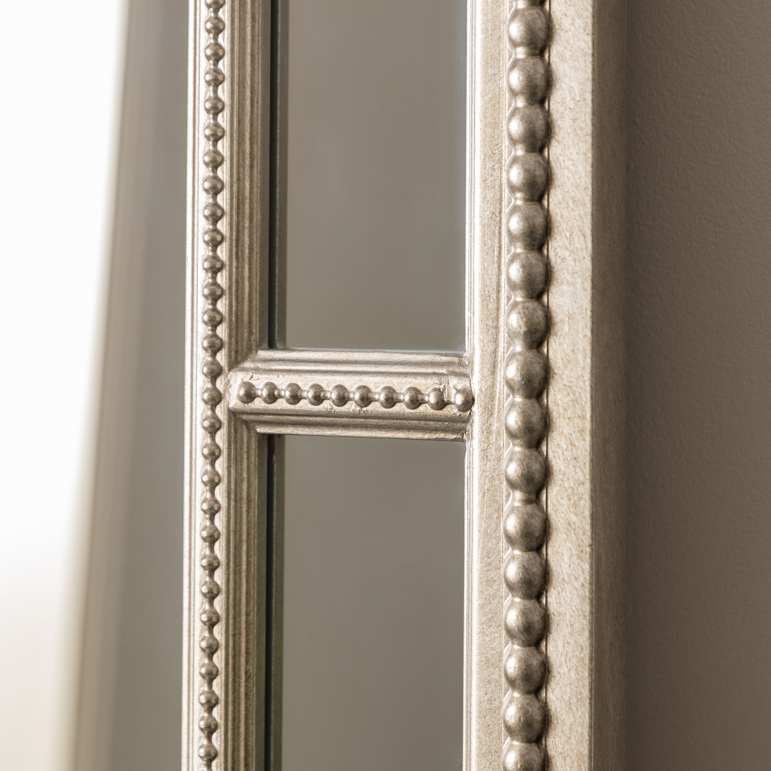 Amos Aged pewter leaner mirror