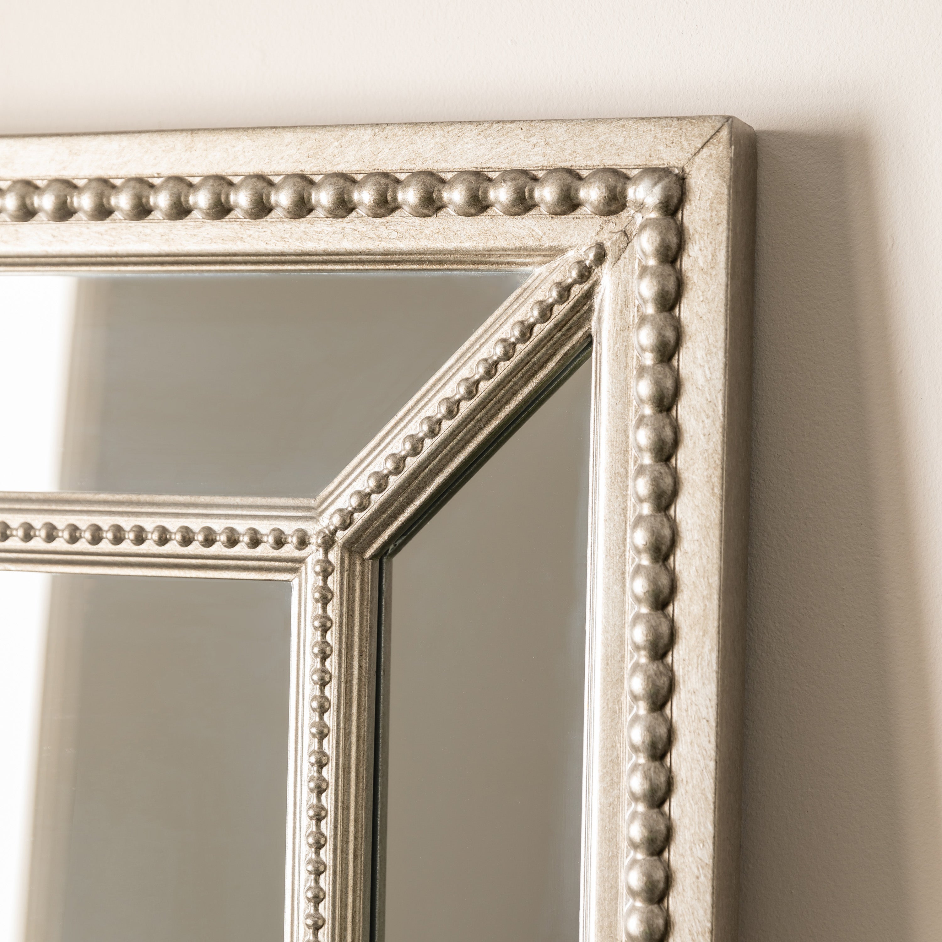 Amos Aged pewter leaner mirror
