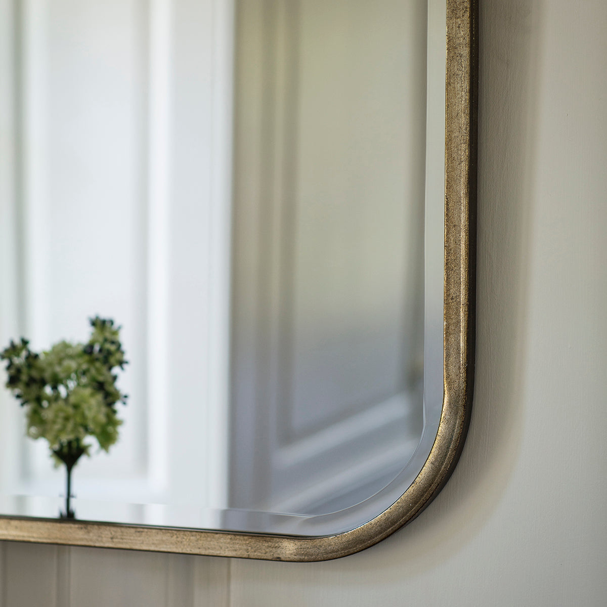 Amos Distressed champagne gold medium mirror