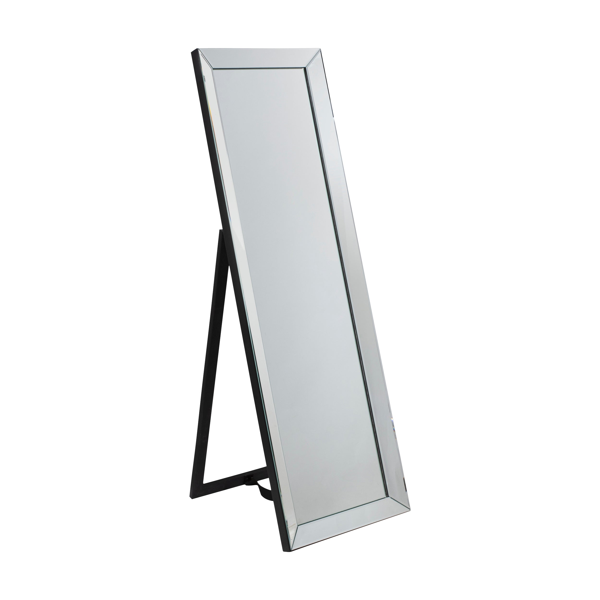 Amos Silver and matt black cheval mirror