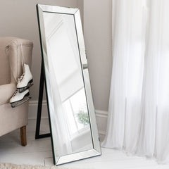 Amos Silver and matt black cheval mirror