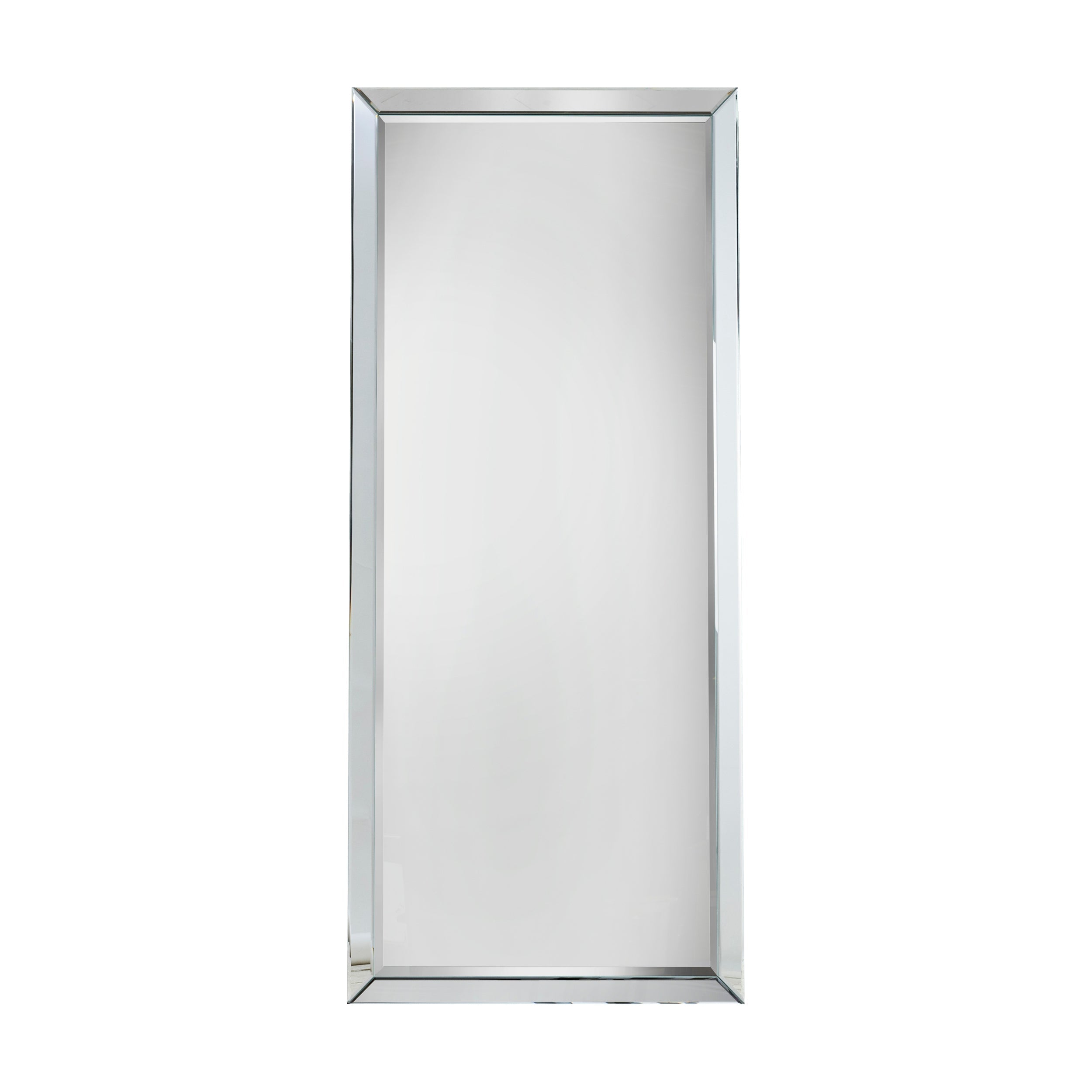 Amos Brushed silver edged leaner mirror