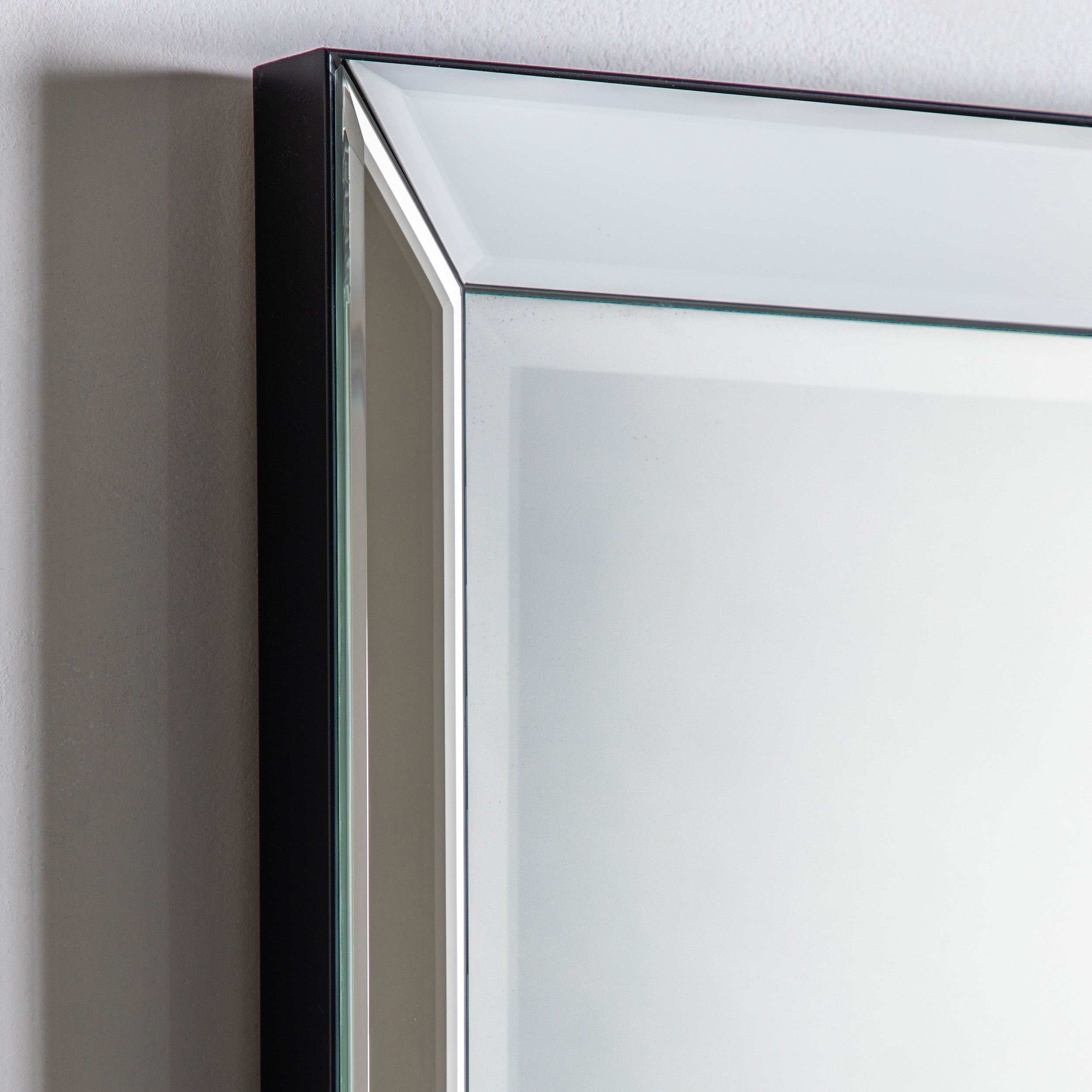 Amos Matt black edged full length mirror