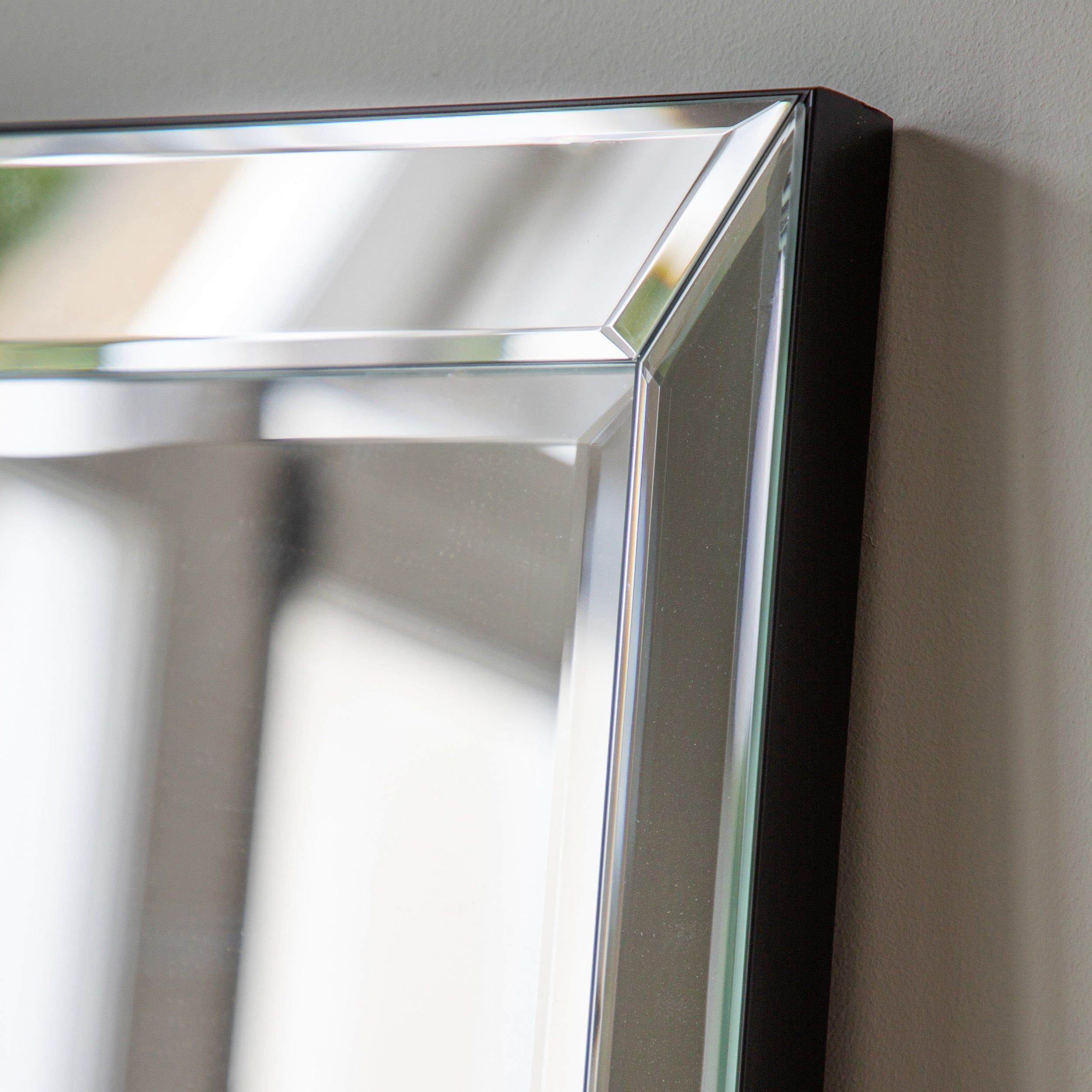 Amos Matt black edged full length mirror