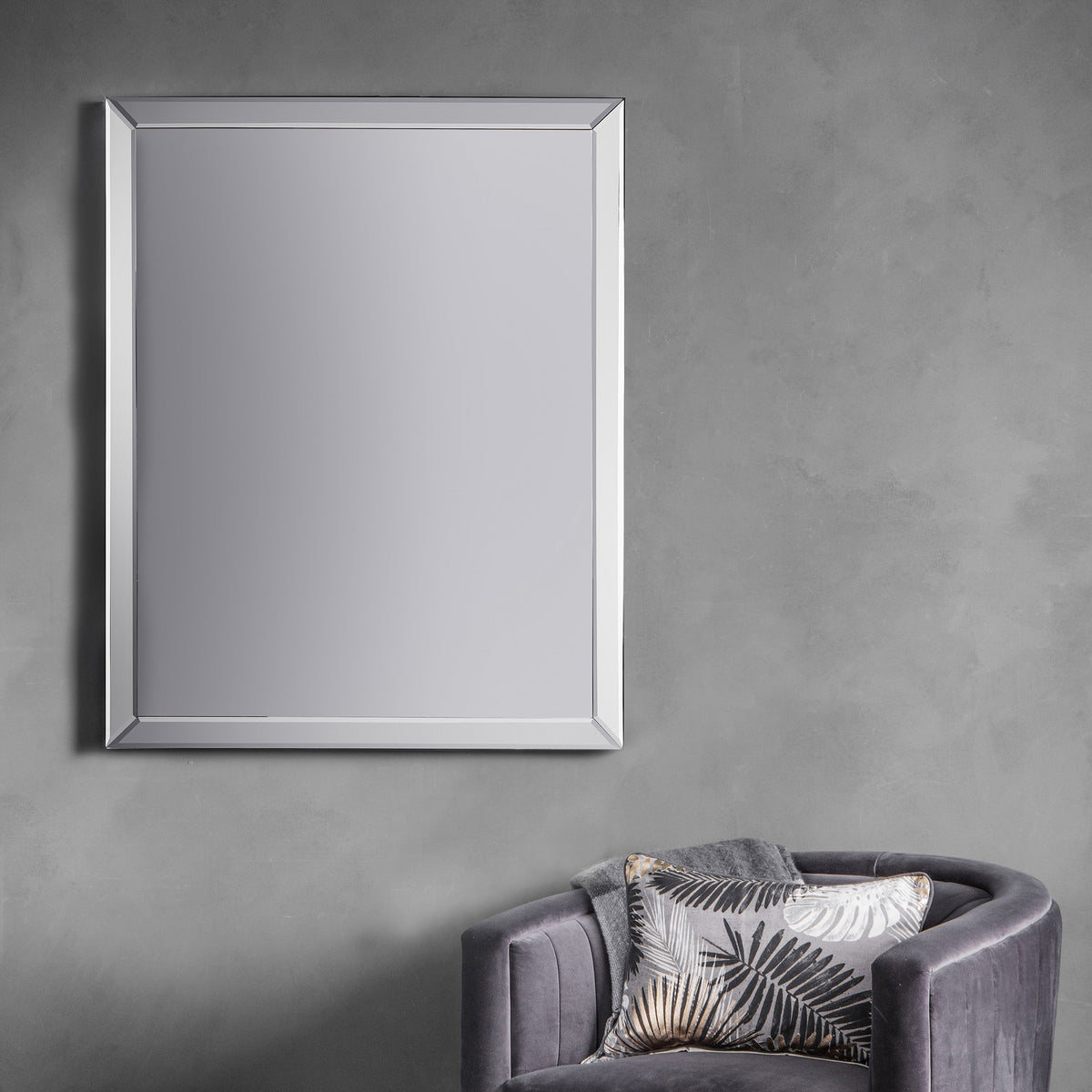 Amos Silver edged large mirror