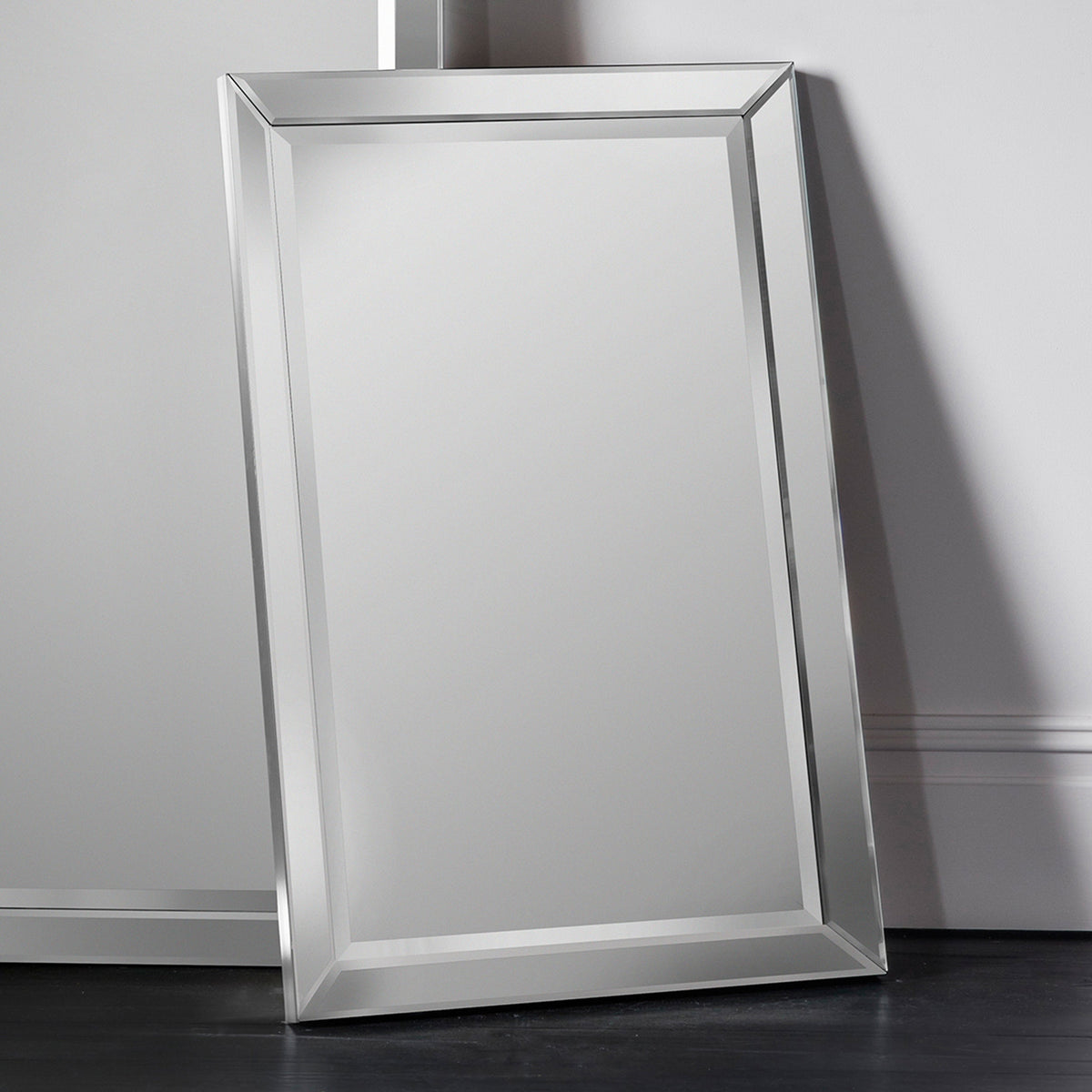 Amos Brushed silver medium rectangle mirror