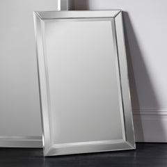 Amos Brushed silver medium rectangle mirror
