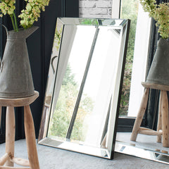 Amos Brushed silver medium rectangle mirror