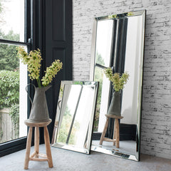 Amos Brushed silver medium rectangle mirror