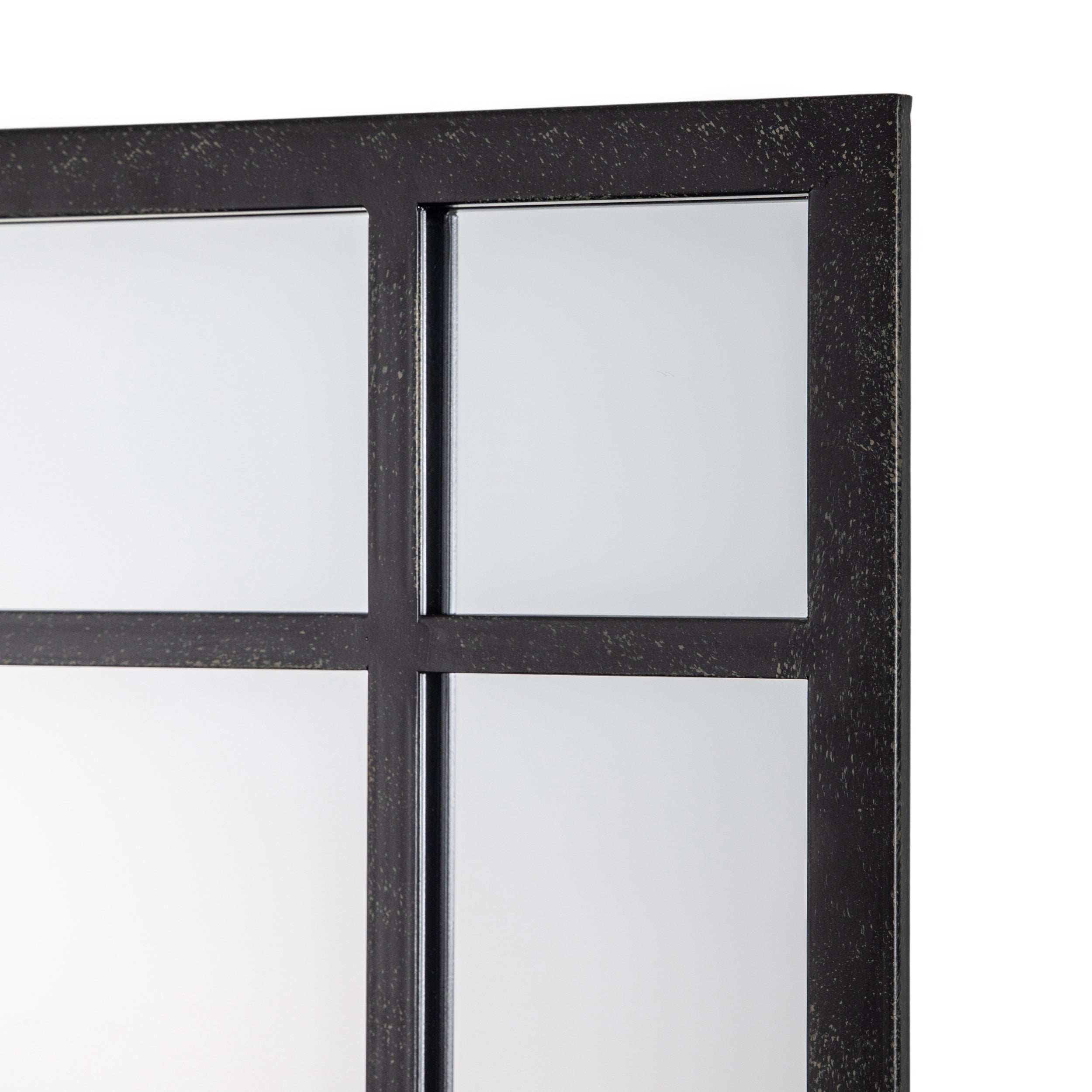 Amos Aged black large rectangle mirror