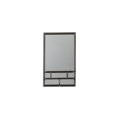 Amos Rustic bronze rectangle mirror with shelf
