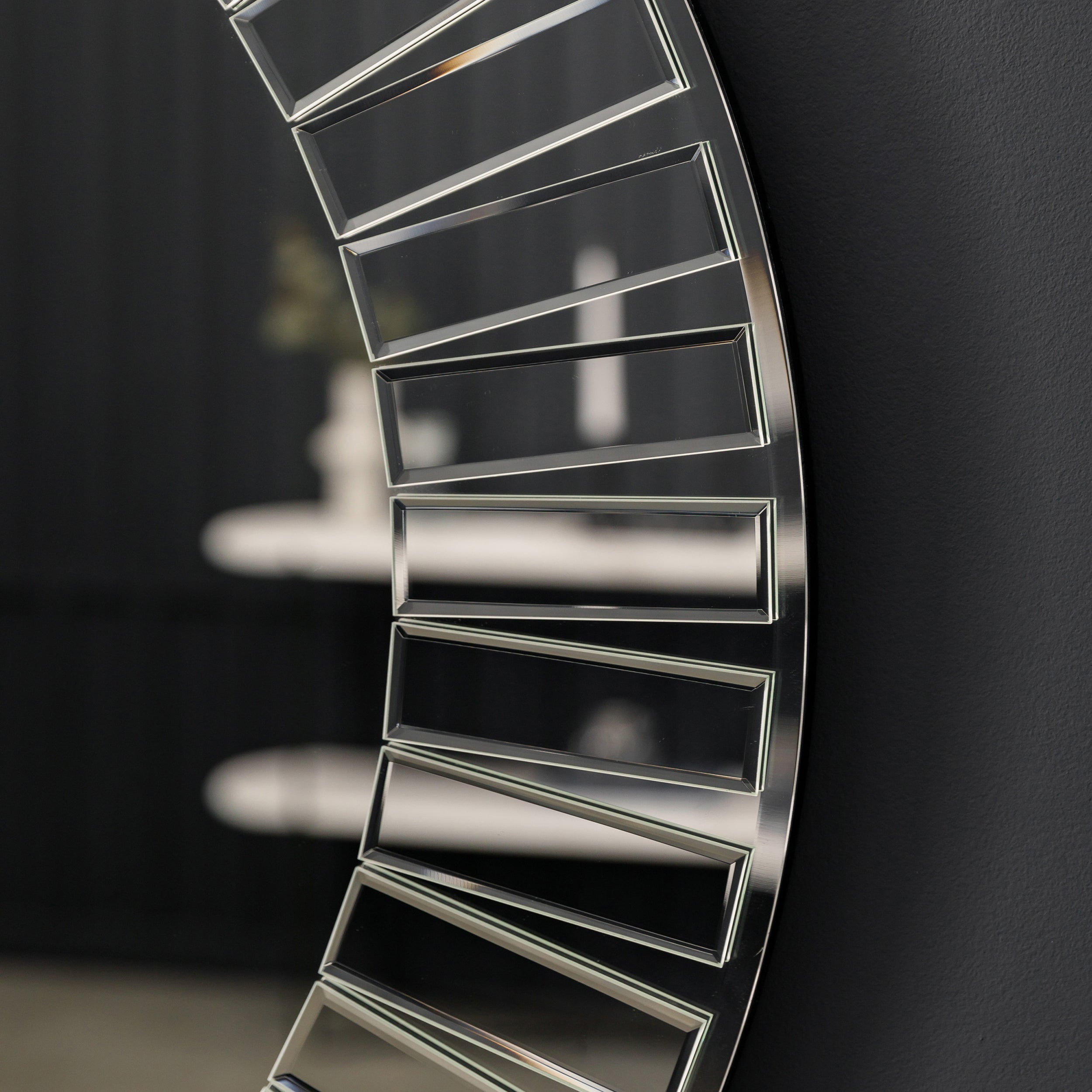 Amos Overlaid mosaic frame round mirror