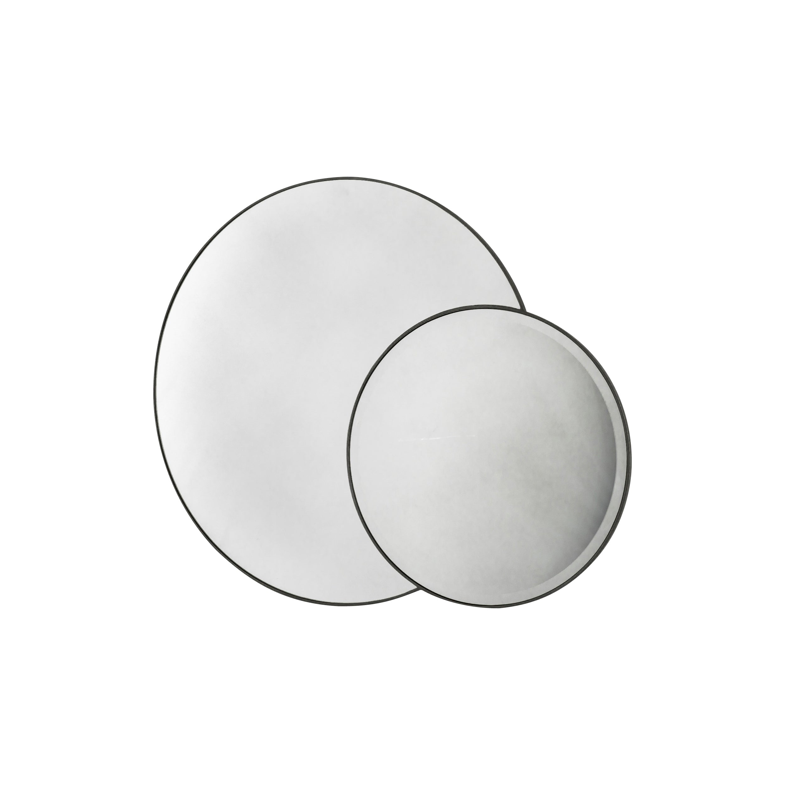 Amos Matt black interlocking round mirrors