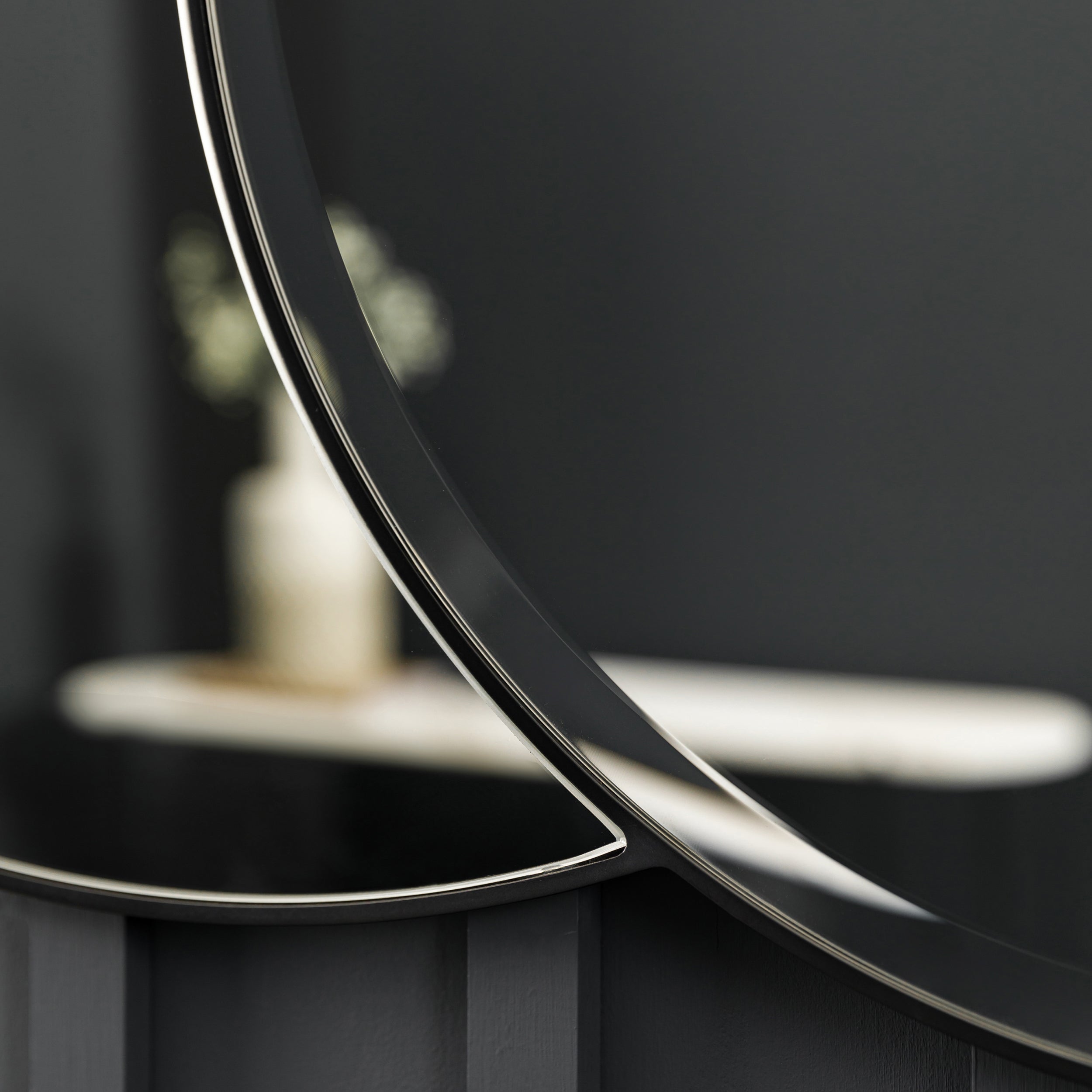 Amos Matt black interlocking round mirrors