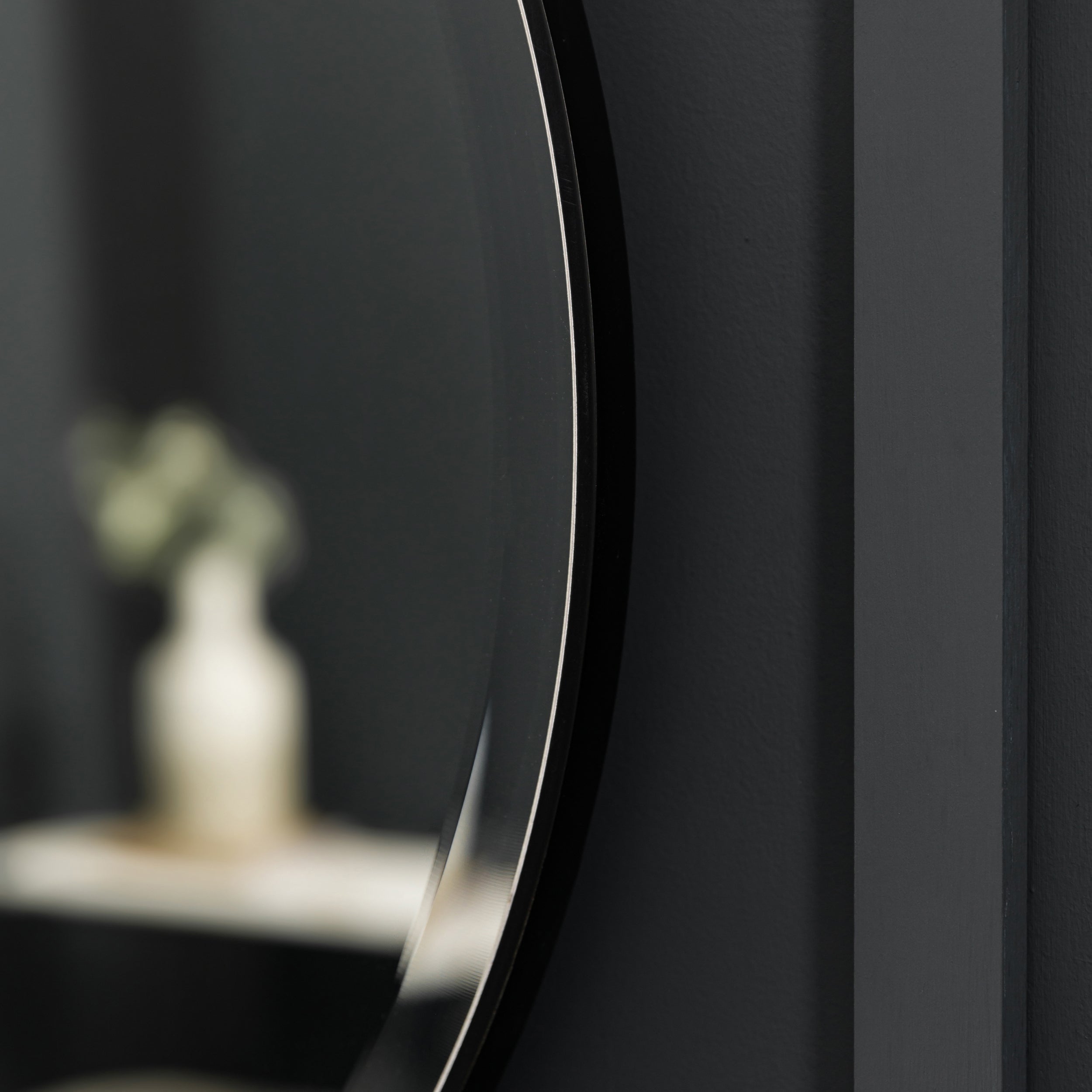 Amos Matt black interlocking round mirrors