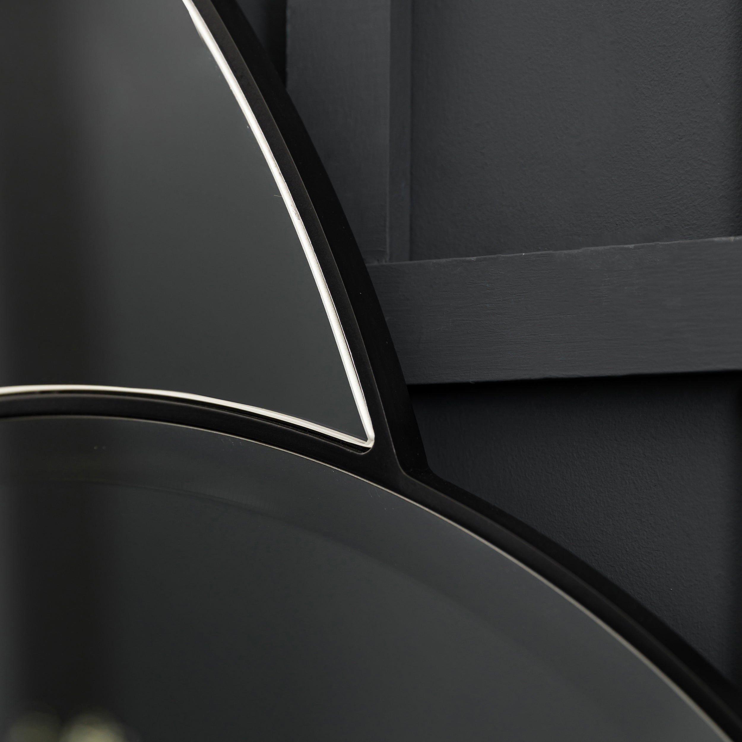 Amos Matt black interlocking round mirrors