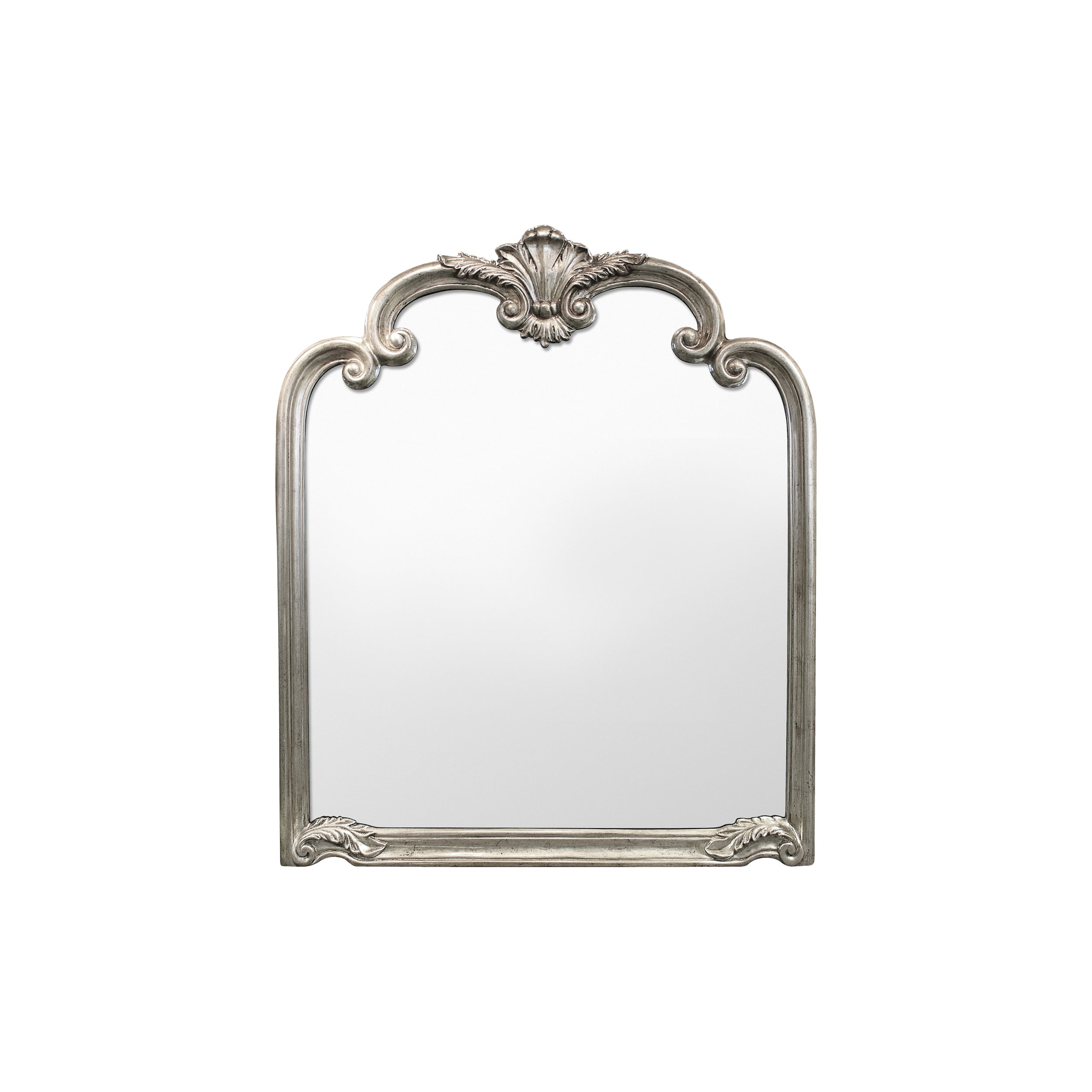 Amos Aged silver ornate arched rectangle mirror