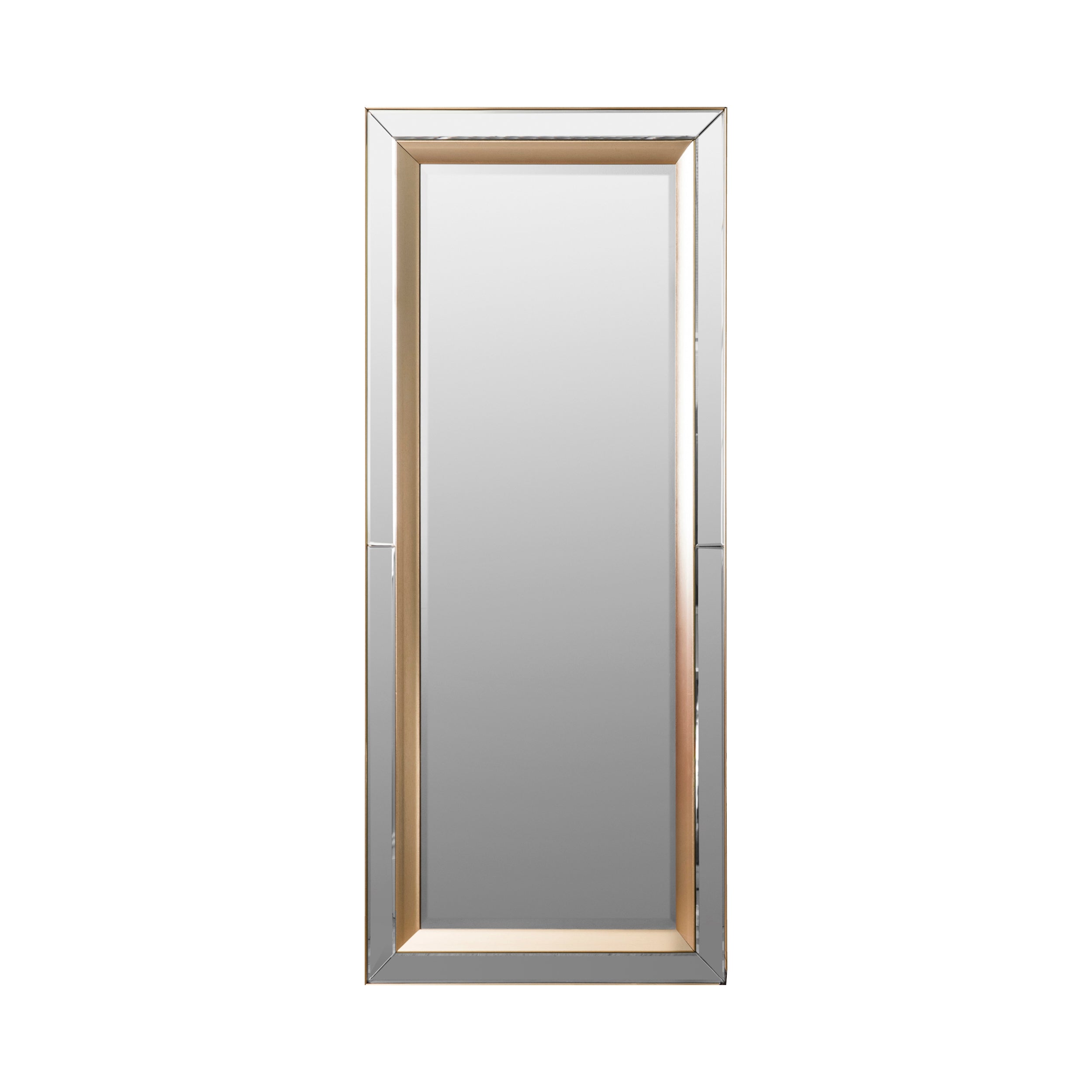 Amos Brushed gold bevelled edge leaner mirror