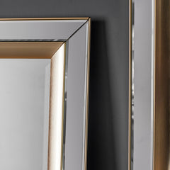 Amos Brushed gold bevelled edge leaner mirror