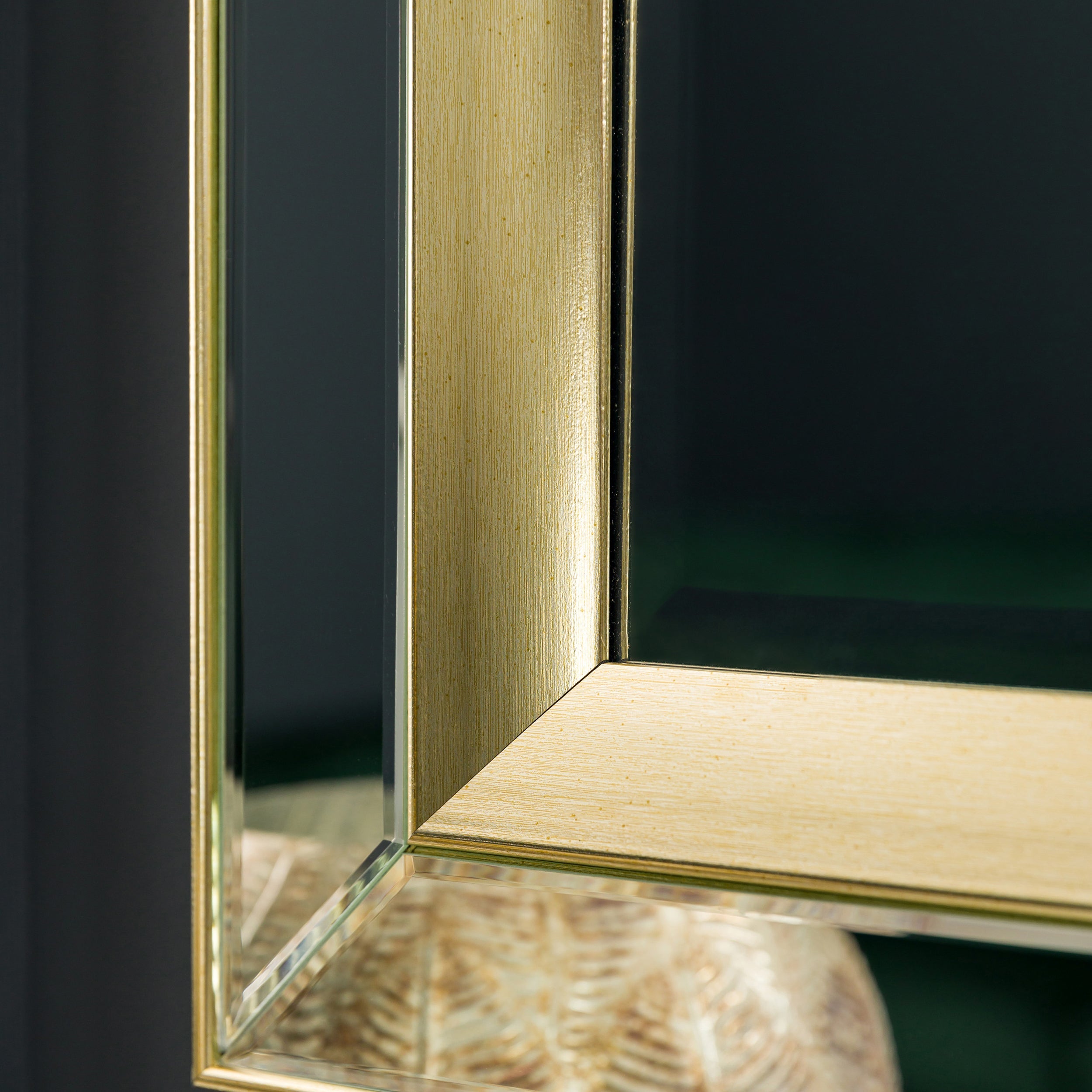 Amos Brushed gold bevelled medium rectangle mirror