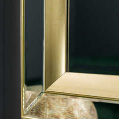 Amos Brushed gold bevelled medium rectangle mirror