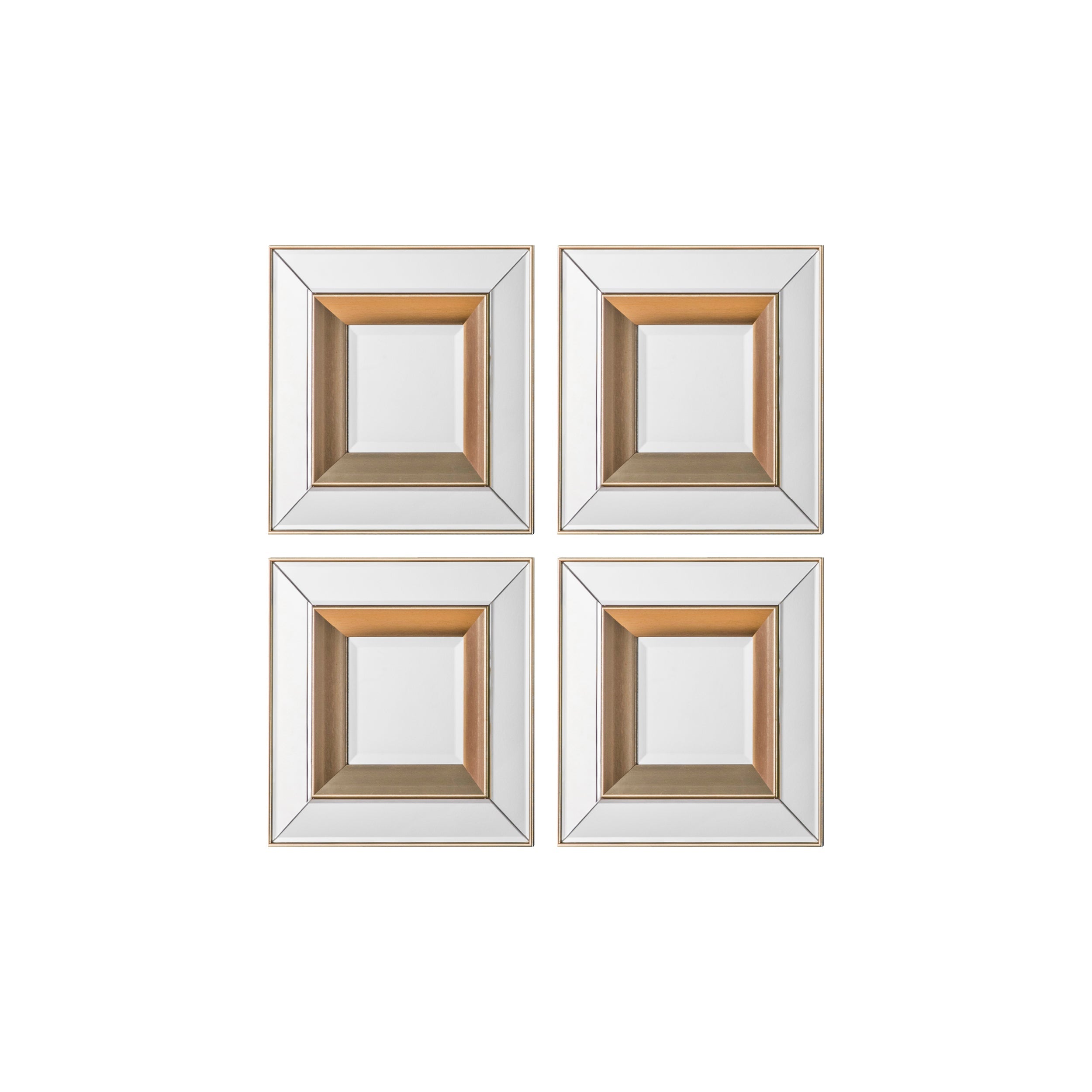 Amos Brushed gold square mirror set of 4