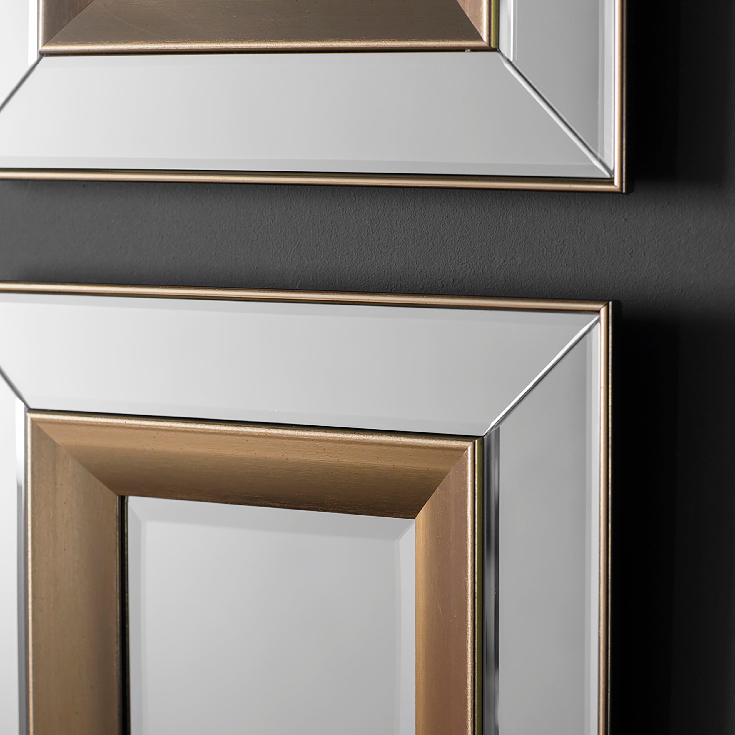 Amos Brushed gold square mirror set of 4