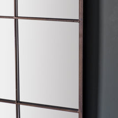 Amos Black rustic arch window mirror