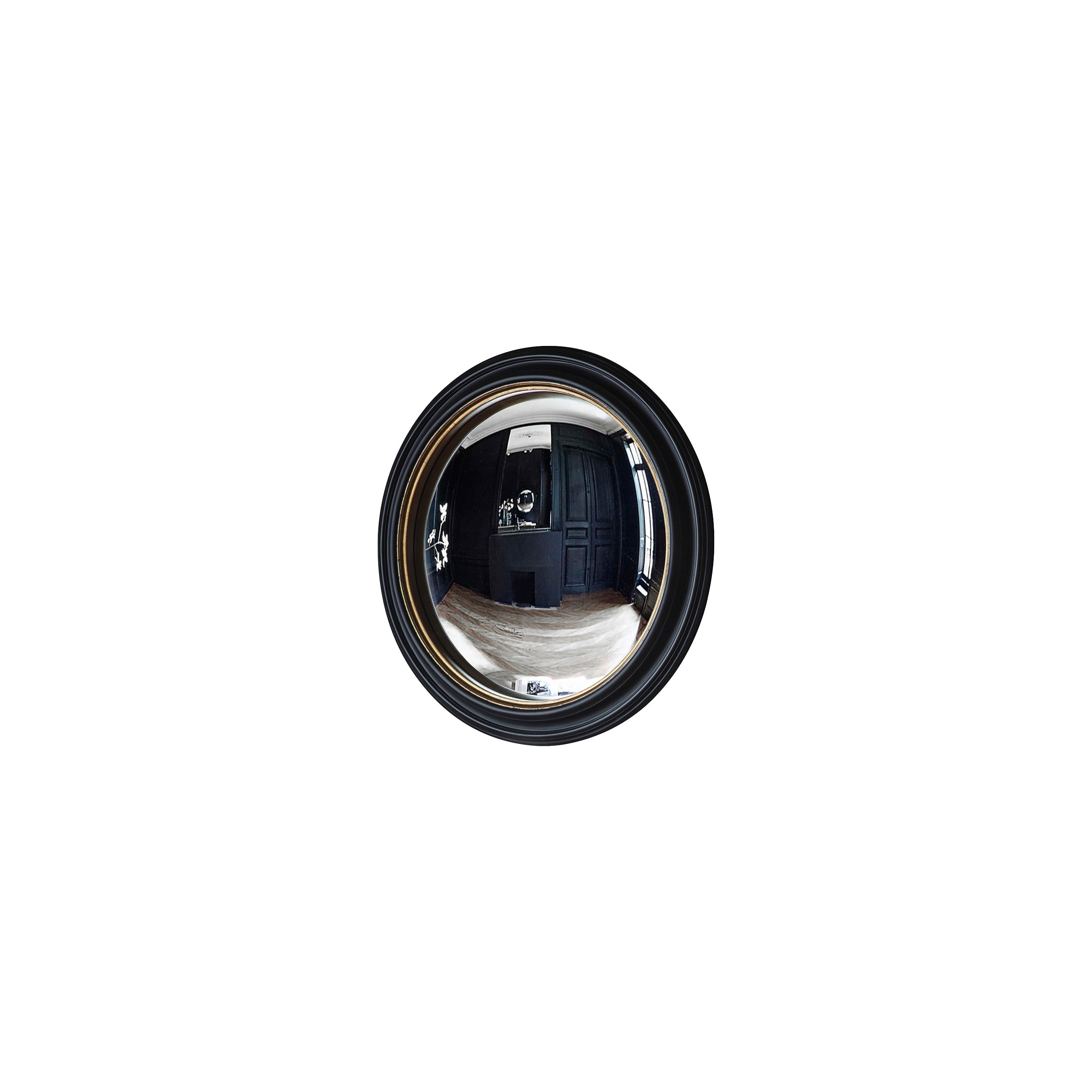 Amos Matt black medium round convex mirror