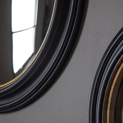 Amos Matt black medium round convex mirror