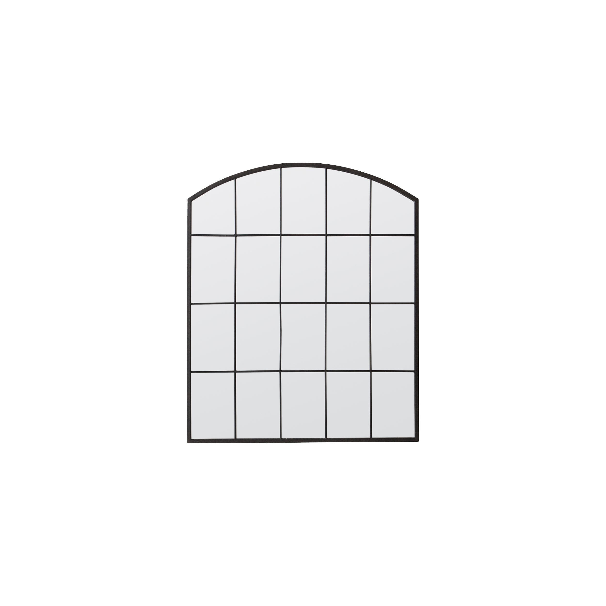Amos Black rustic arched window mirror