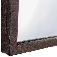 Amos Black rustic arched window mirror