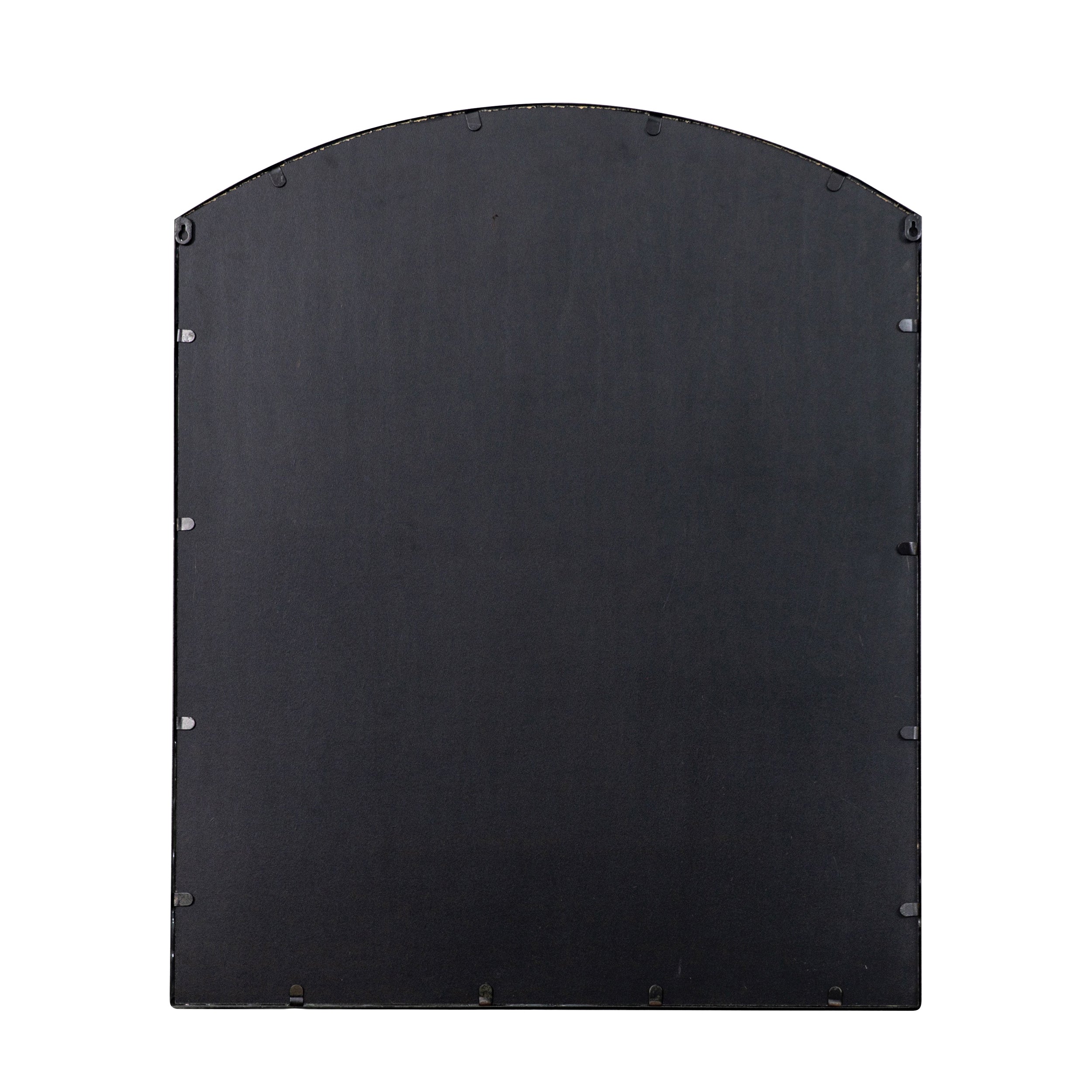 Amos Black rustic arched window mirror