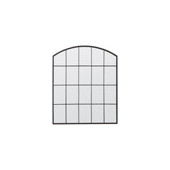 Amos Black rustic arched window mirror