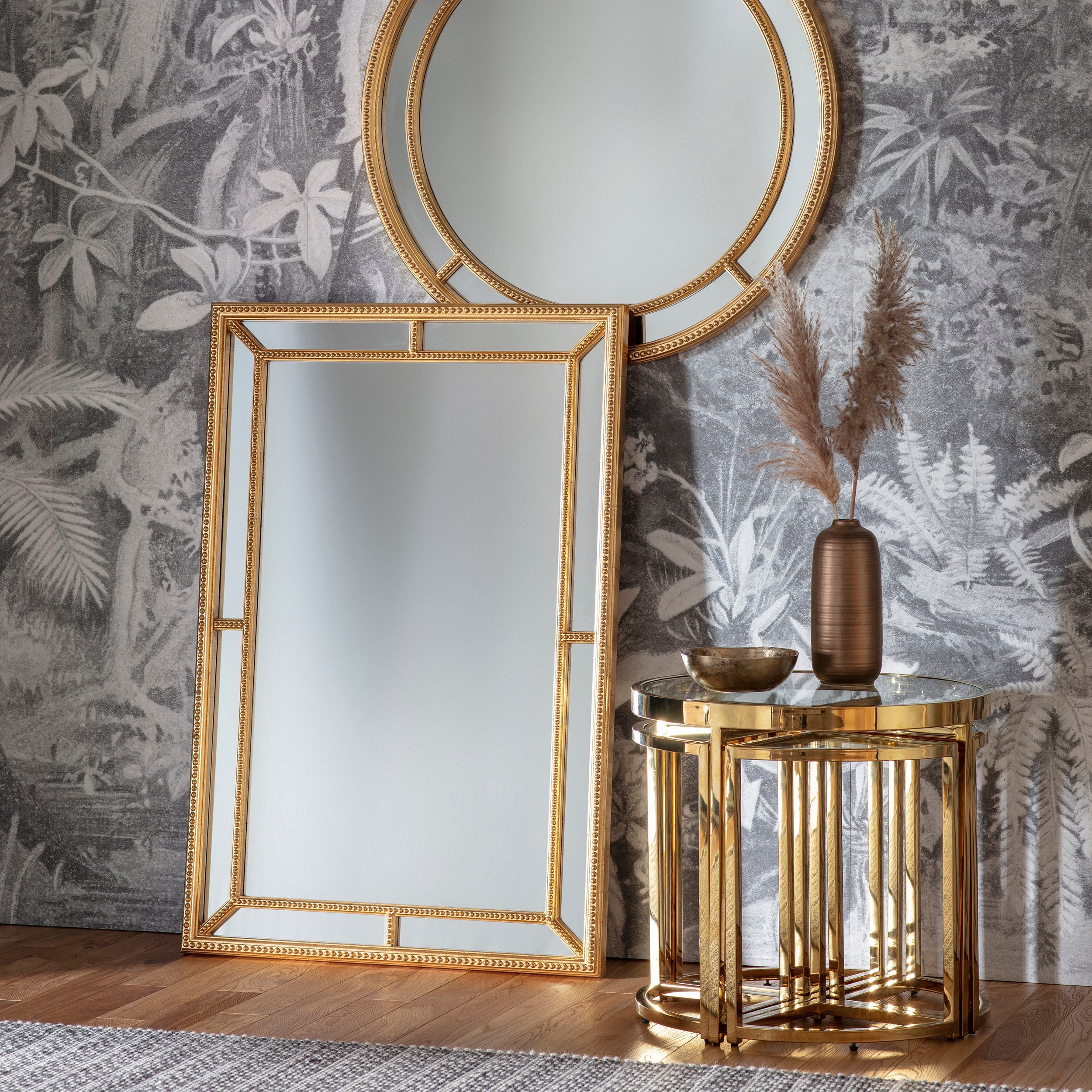 Amos Antique gold rectangular mirror