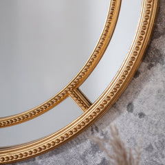 Amos Antique gold round mirror