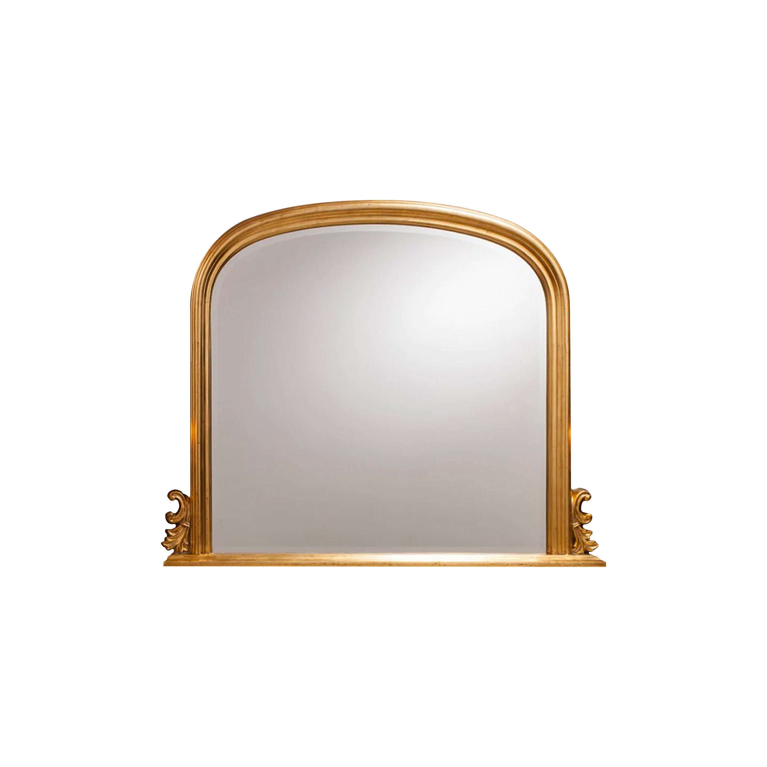 Amos Gold leaf arch over mantel mirror