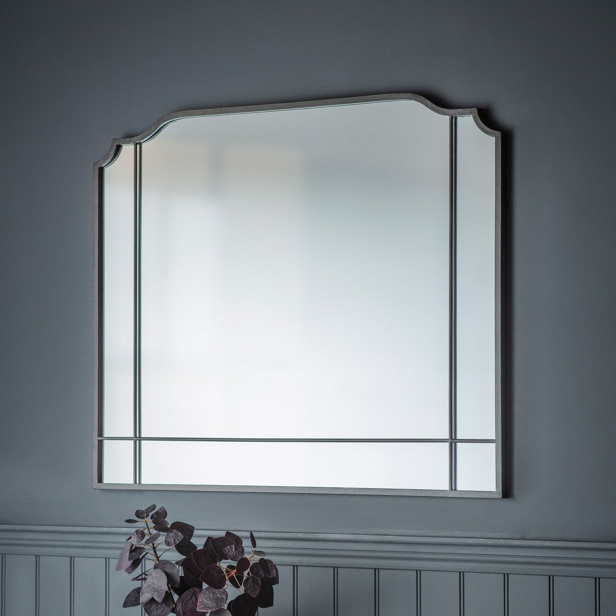 Amos Matt charcoal rectangle mirror