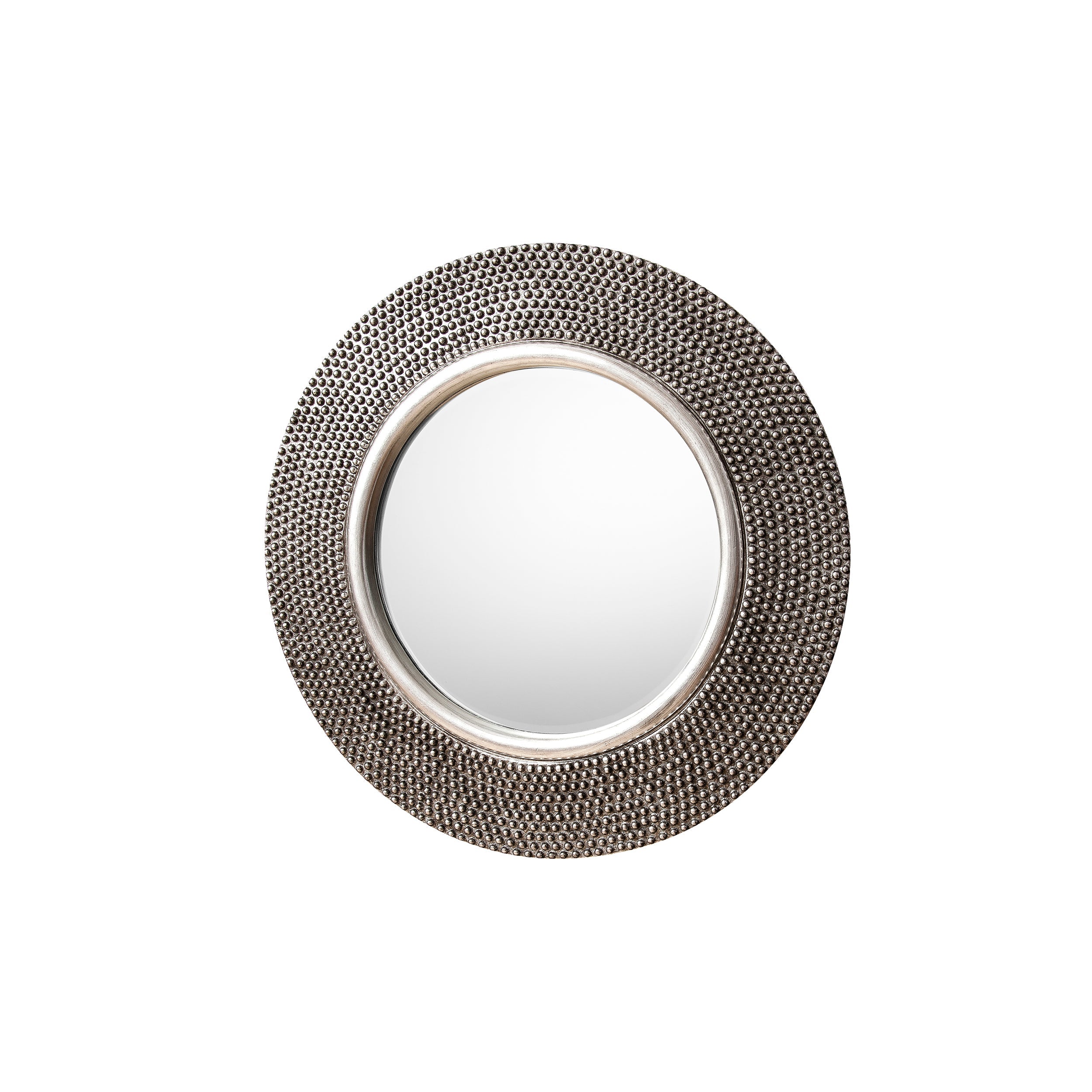Amos Aged pewter round mirror