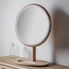 Amos Natural oak table top mirror