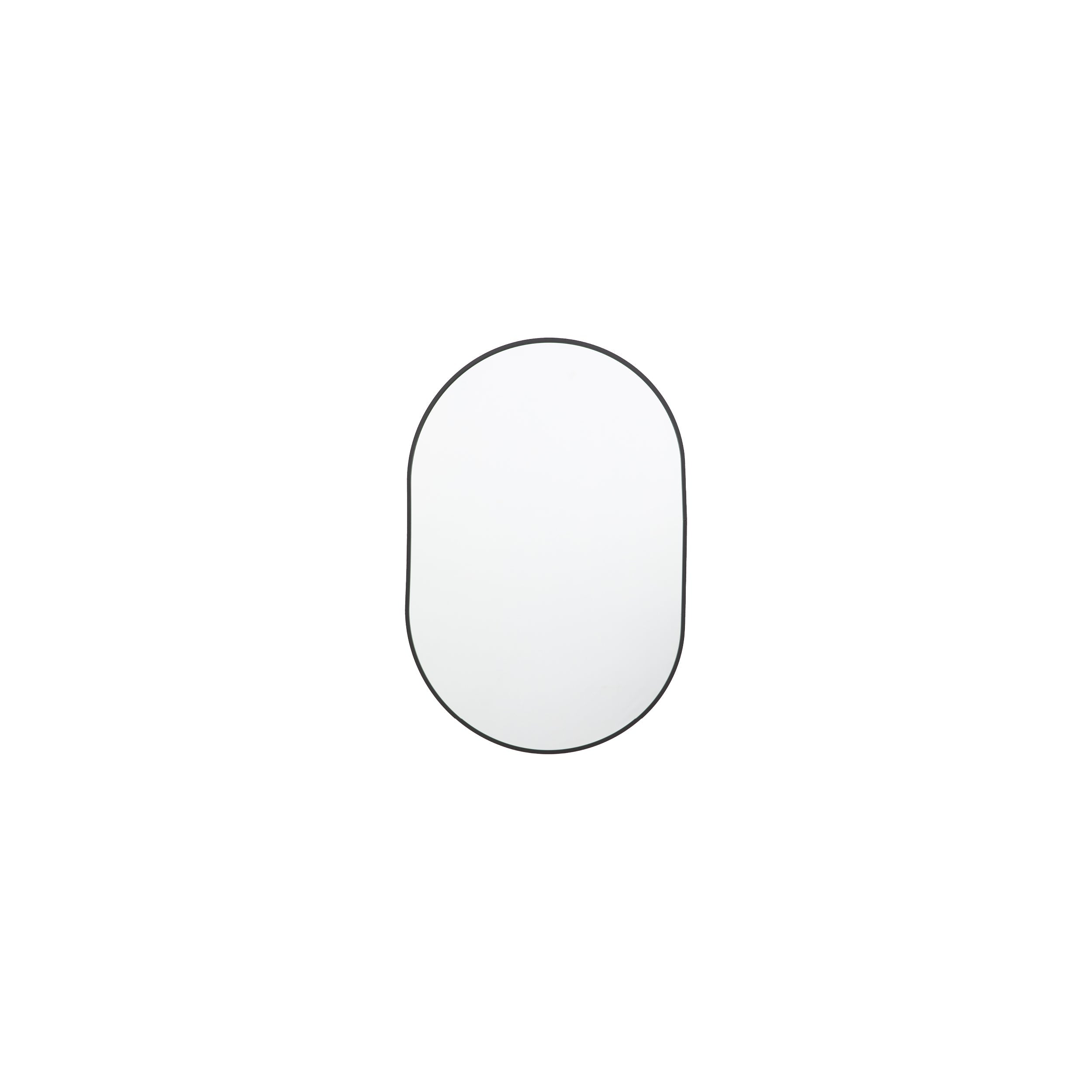 Amos Black medium delicate frame ellipse mirror