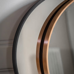 Amos Black medium delicate frame ellipse mirror
