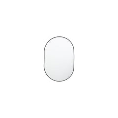 Amos Black medium delicate frame ellipse mirror