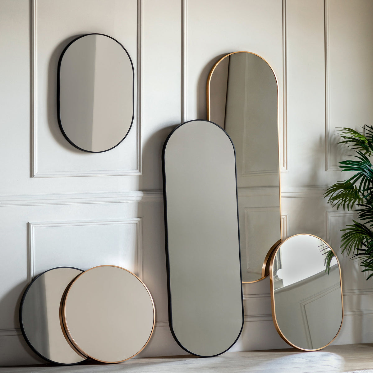Amos Gold delicate frame ellipse mirror