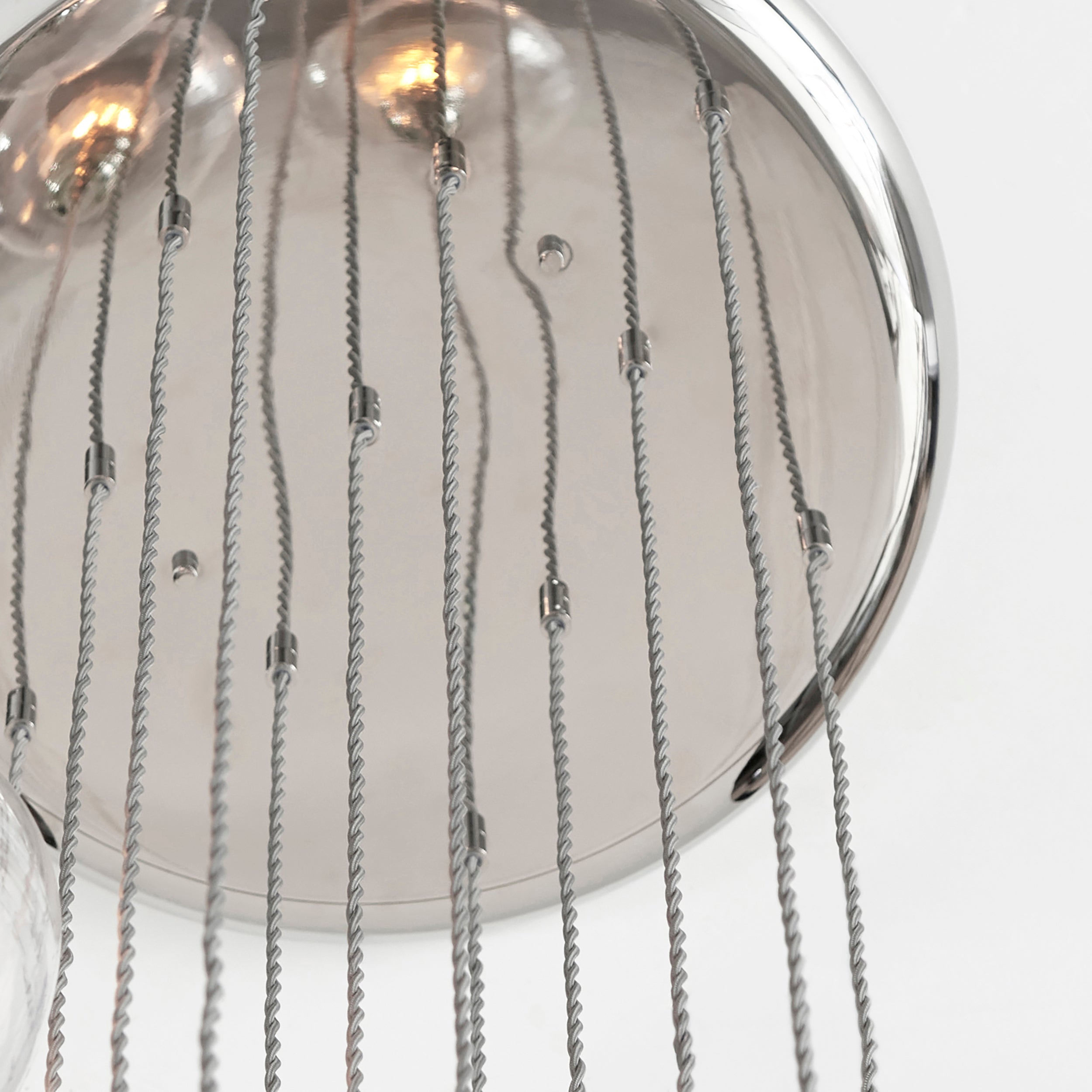 Amos Lucid Bright Nickel & Clear Glass 13 Light Cascade